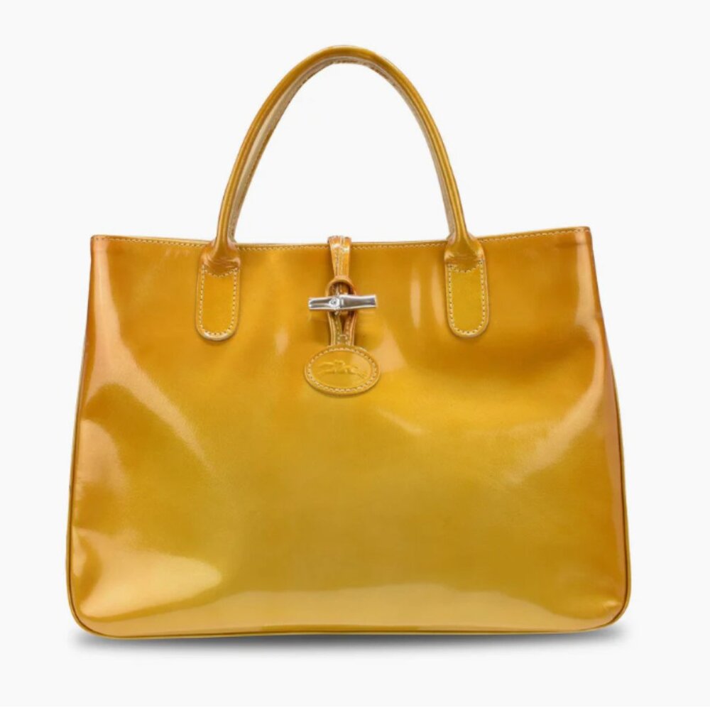 Longchamp Le Roseau Tote Bag Gold Mustard